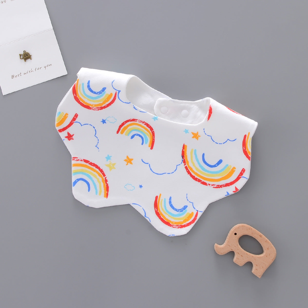 Baby Saliva Towel Newborn Bib Pocket Cotton Rainbow