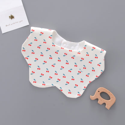 Baby Saliva Towel Newborn Bib Pocket Cotton Cherry