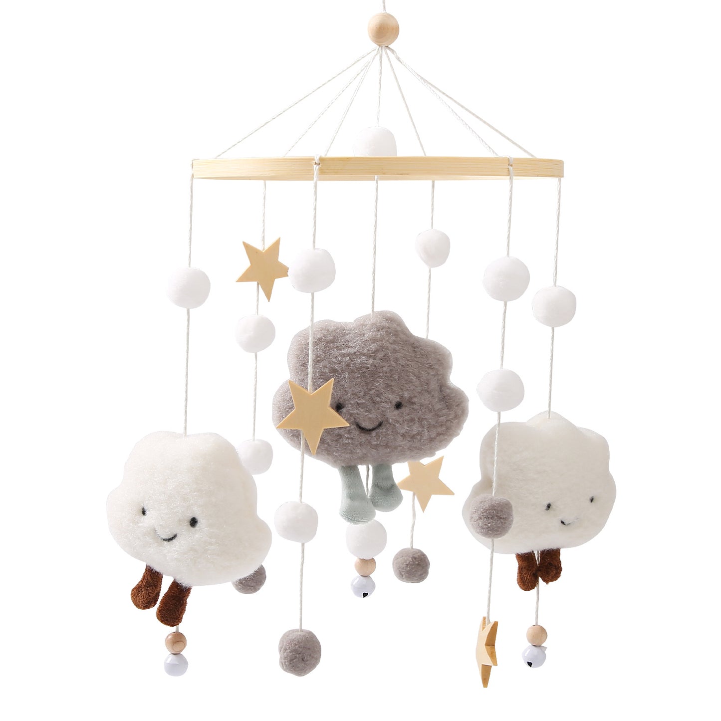 Baby Appease Cloud Rattles Bed Bell Toy  Brown