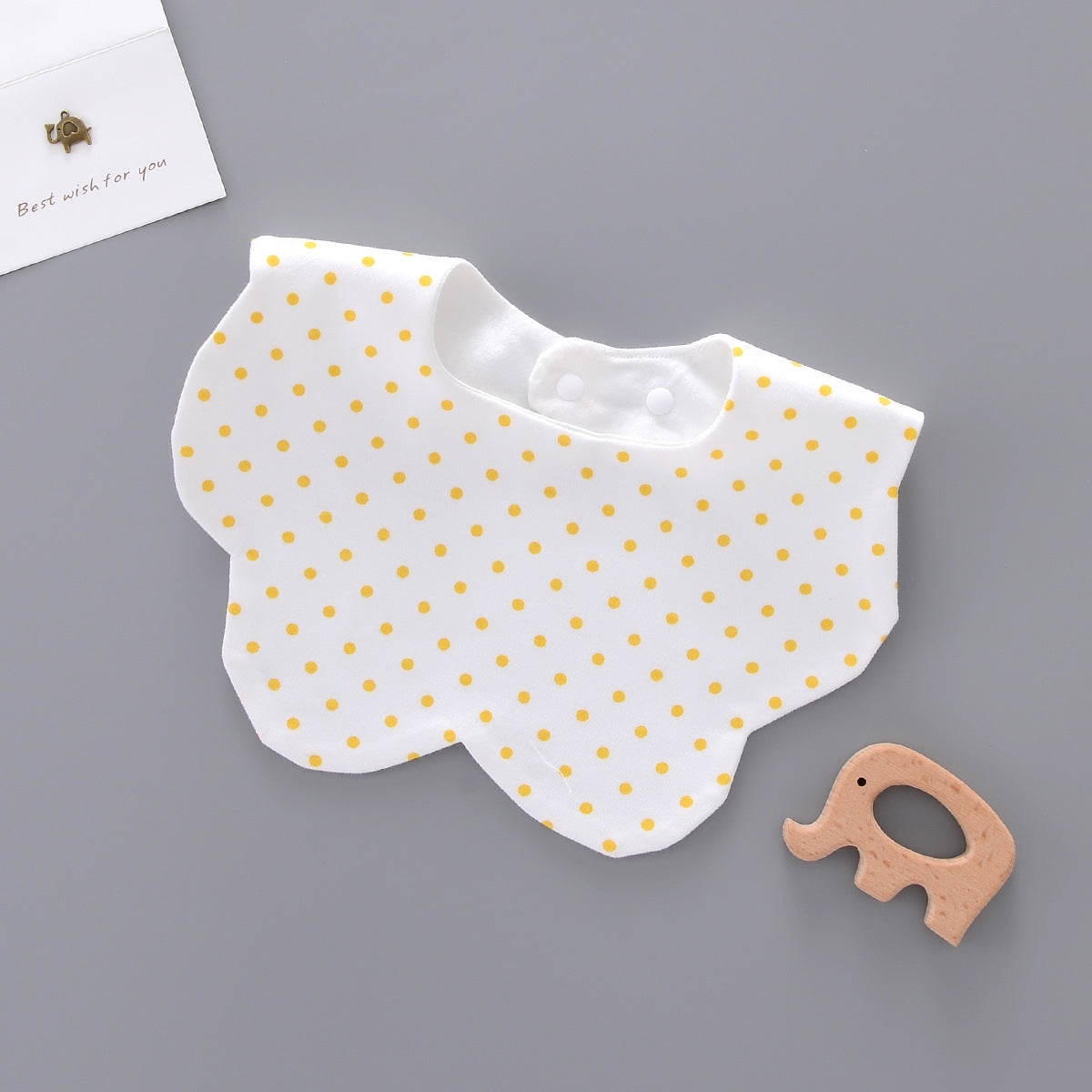 Baby Saliva Towel Newborn Bib Pocket Cotton Gold Dot