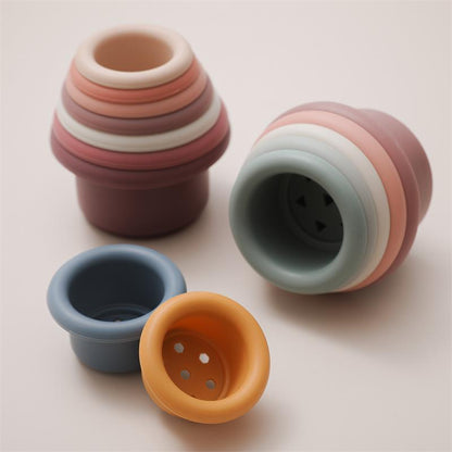 Montessori-Two-Colors-Silicone-Baby-Stacking-Cups