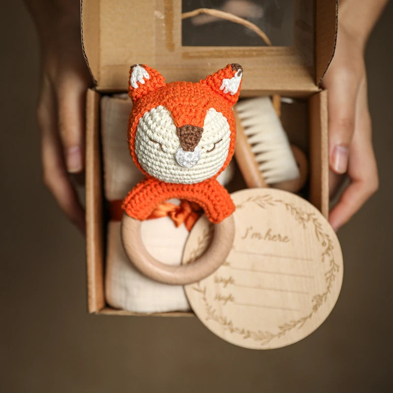 Handmade Baby Bath Toy Shower Gift Set Fox