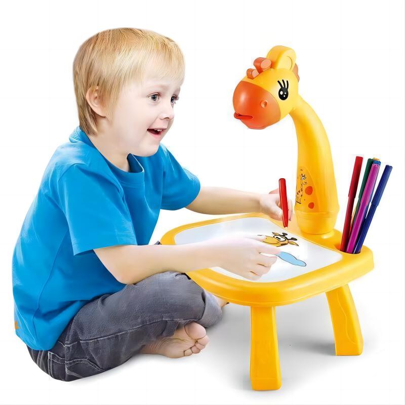 kids led art drawing projector yellow